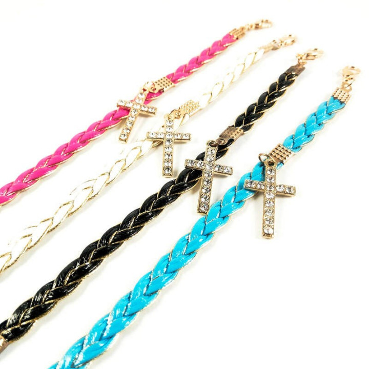 Obiecte bisericesti | Bratara curea din piele sintetica impletitura | 1167