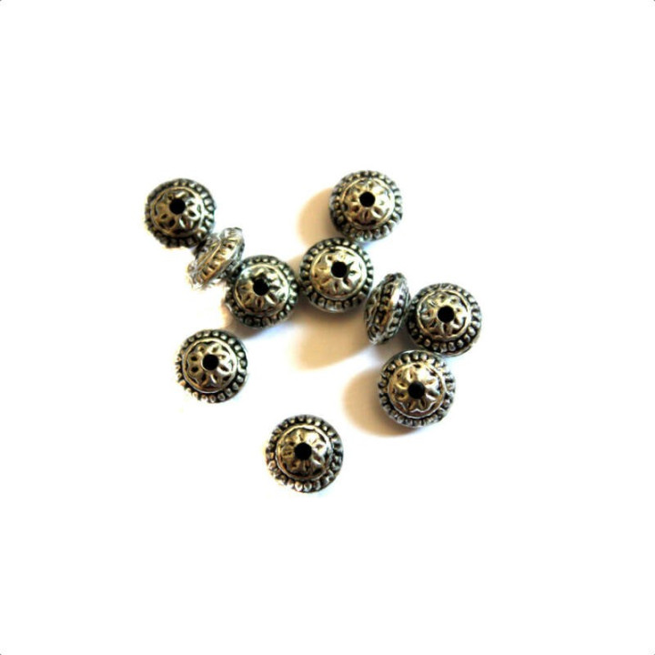 Obiecte bisericesti bile | Margele plate de trecere 10mm | 6165