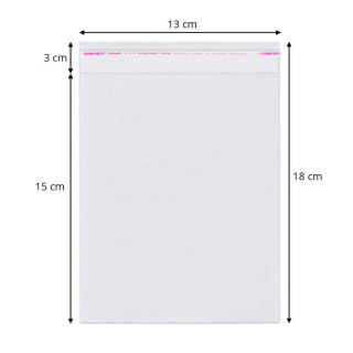 Ambalaje | Pungi cu clapeta adeziva 13cmx18cm set 1000 buc | 3704