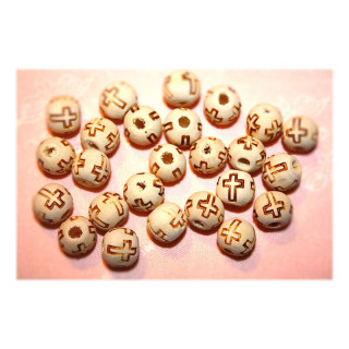 Obiecte bisericesti bile | Margele rotunde de trecere 10mm | 6197