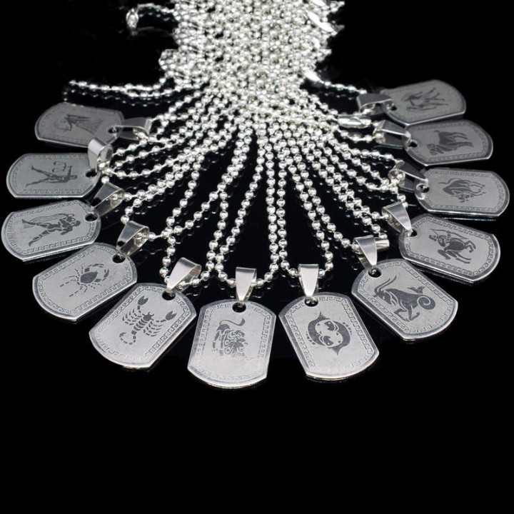 Colportaj Bisericesti.ro | Coliere medalion placuta din inox | 1884