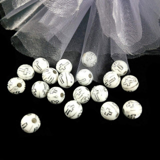 Obiecte bisericesti bile | Margele rotunde de trecere 8mm | 6253