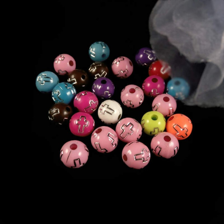 Obiecte bisericesti bile | Margele rotunde de trecere 10mm | 6254