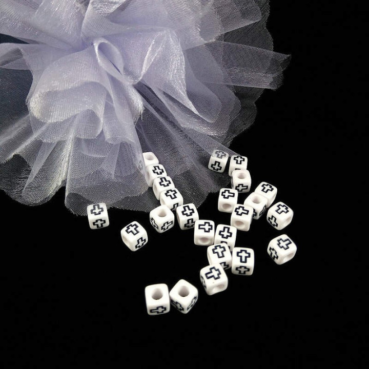 Obiecte bisericesti bile | Margele cub de trecere 5mm | 6257