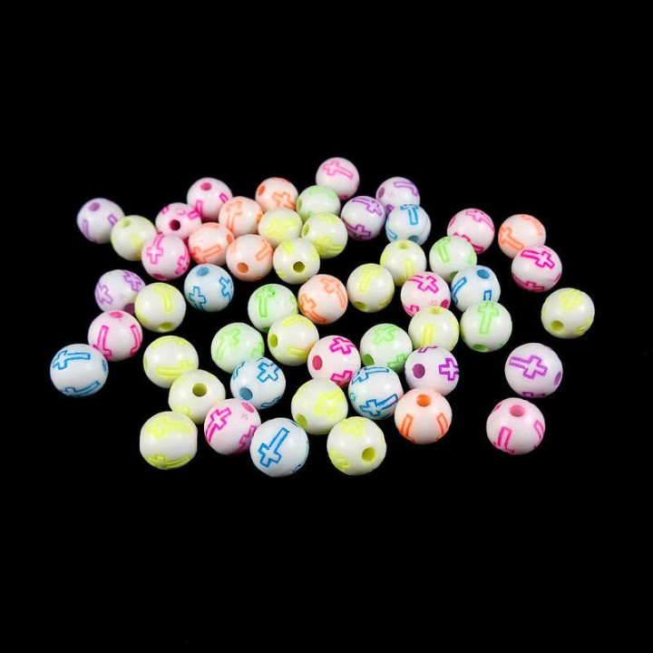 Obiecte bisericesti bile | Margele rotunde de trecere 8mm | 6263