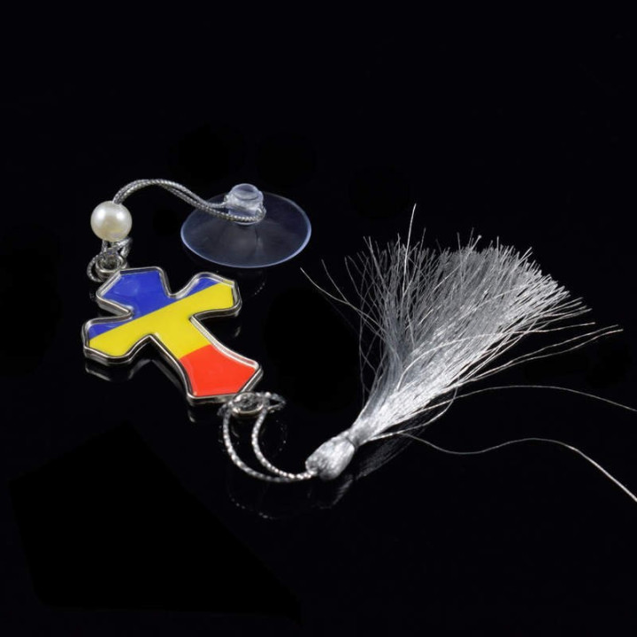 Obiecte bisericesti Medalion auto cruce din plastic Ventani 2508