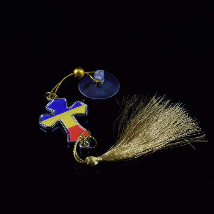 Obiecte bisericesti Medalion auto cruce din plastic Ventani 2508