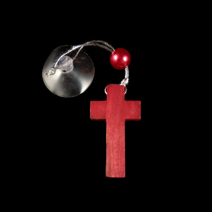 Obiecte bisericesti Medalion auto cruce din lemn pirogravat Ventani 2517