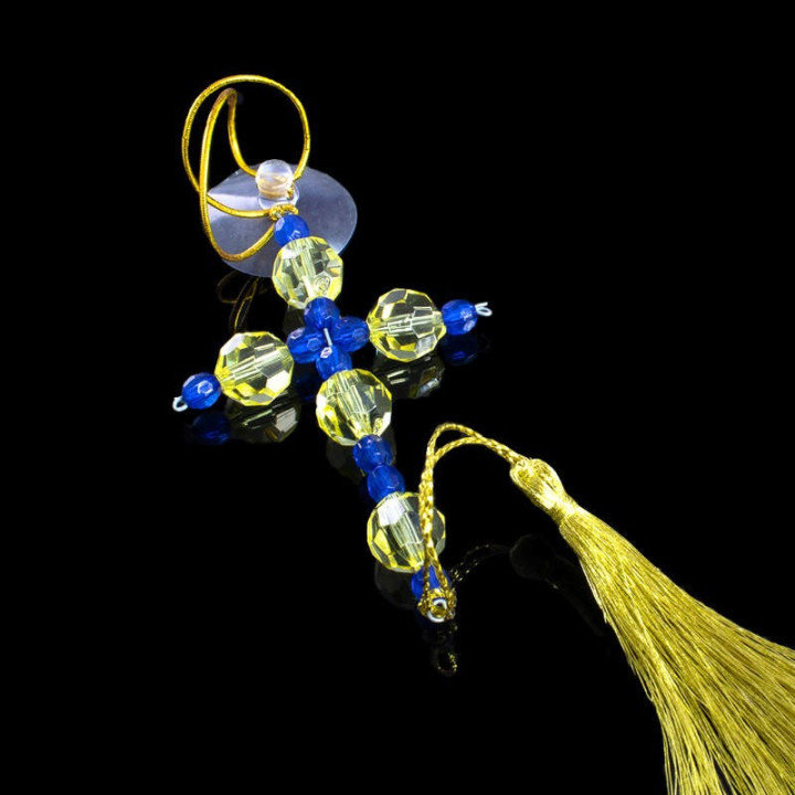 Obiecte bisericesti Medalion auto cruce pe suport din sarma Ventani 2531