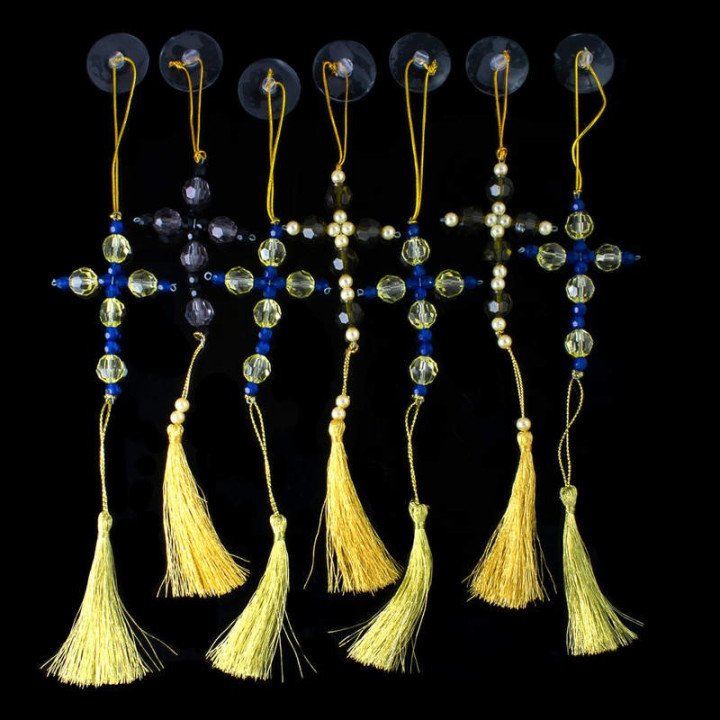 Obiecte bisericesti Medalion auto cruce pe suport din sarma Ventani 2531