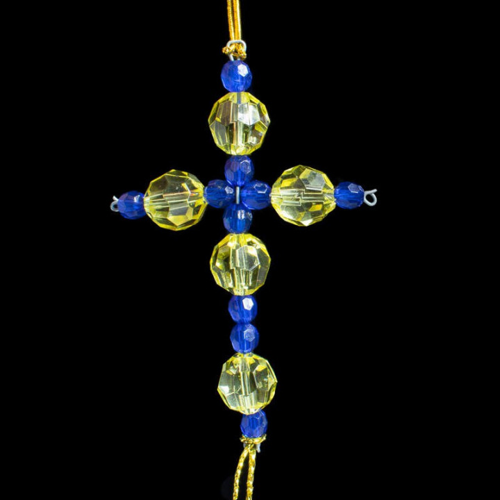 Obiecte bisericesti Medalion auto cruce pe suport din sarma Ventani 2531