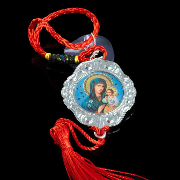 Obiecte bisericesti Medalion auto rotund  din metal Ventani 2534