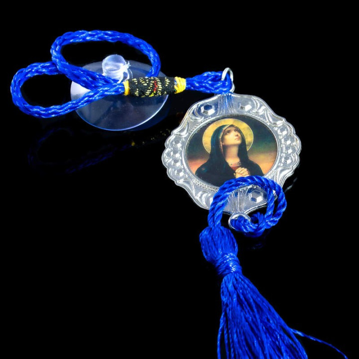 Obiecte bisericesti Medalion auto rotund  din metal Ventani 2536