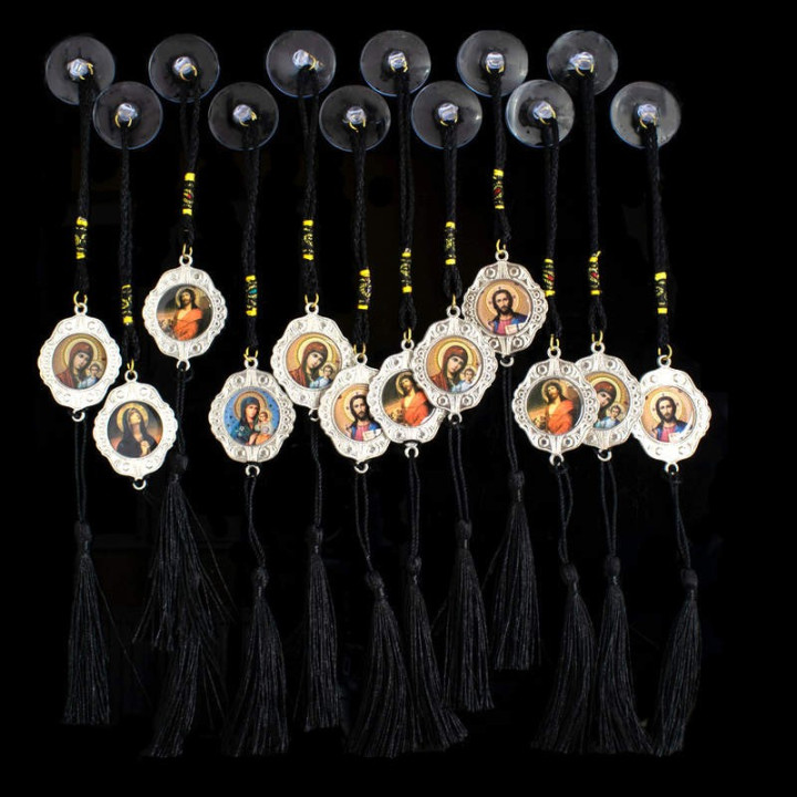 Obiecte bisericesti Medalion auto rotund  din metal Ventani 2537