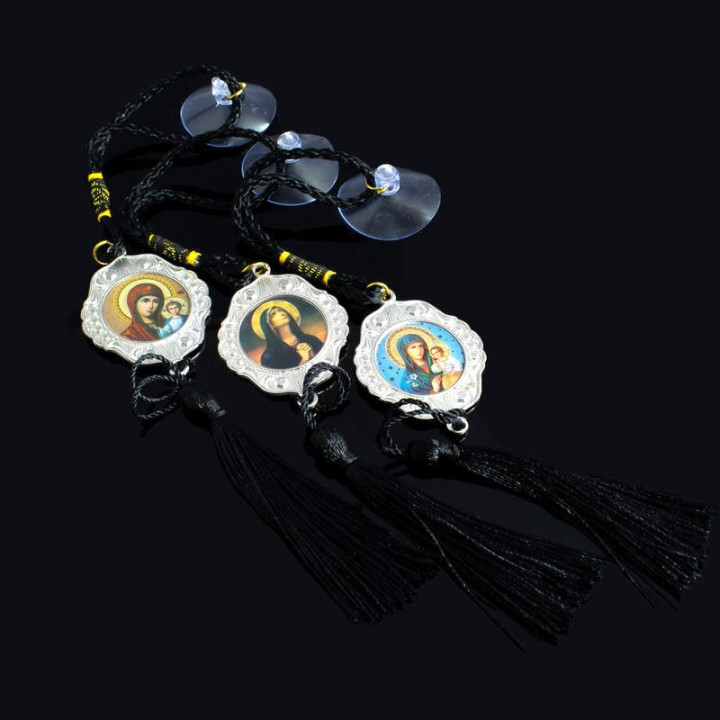 Obiecte bisericesti Medalion auto rotund  din metal Ventani 2537