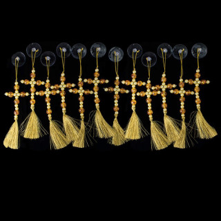 Obiecte bisericesti Medalion auto cruce margele amber Ventani 2540