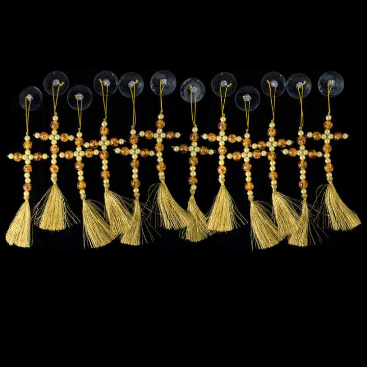 Obiecte bisericesti Medalion auto cruce margele amber Ventani 2540