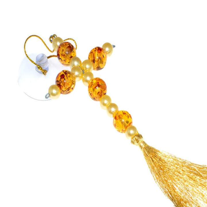 Obiecte bisericesti Medalion auto cruce margele amber Ventani 2540