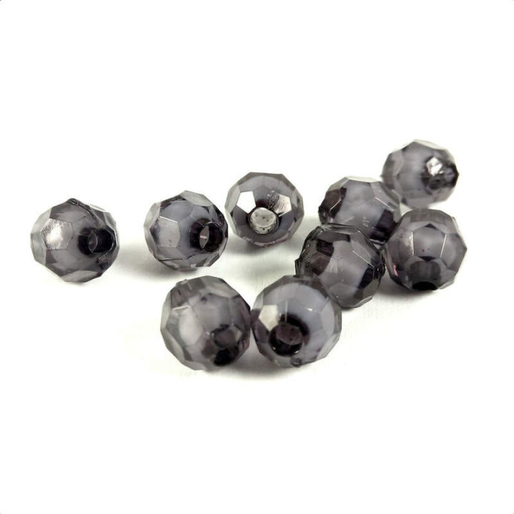 Obiecte bisericesti bile | Margele rotunde fatetate miez alb de trecere 8mm | 6287