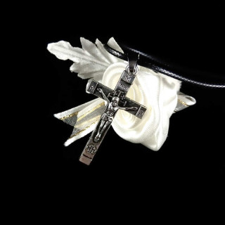 Obiecte bisericesti | Colier cruce metalica sculptata | 1802