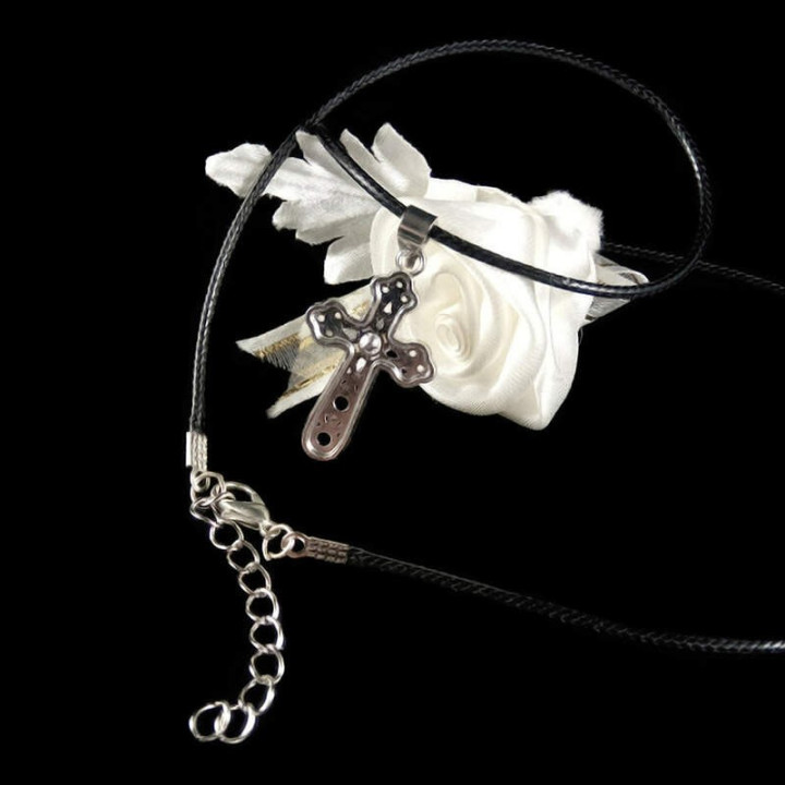 Obiecte bisericesti | Colier cruce metalica filigranata | 1803