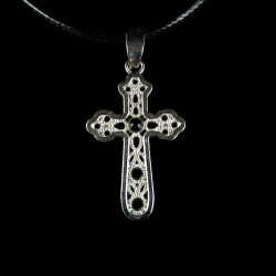 Obiecte bisericesti | Colier cruce metalica filigranata | 1803