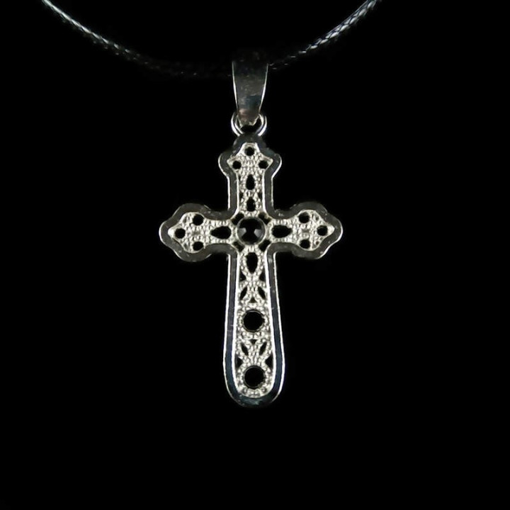 Obiecte bisericesti | Colier cruce metalica filigranata | 1803