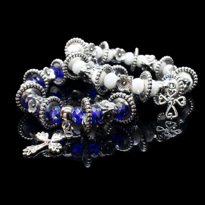 Colportaj Bisericesti.ro | Bratara elastica margele de sticla | 1208