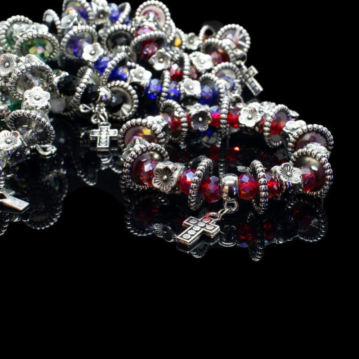 Colportaj Bisericesti.ro | Bratara elastica margele de sticla | 1208