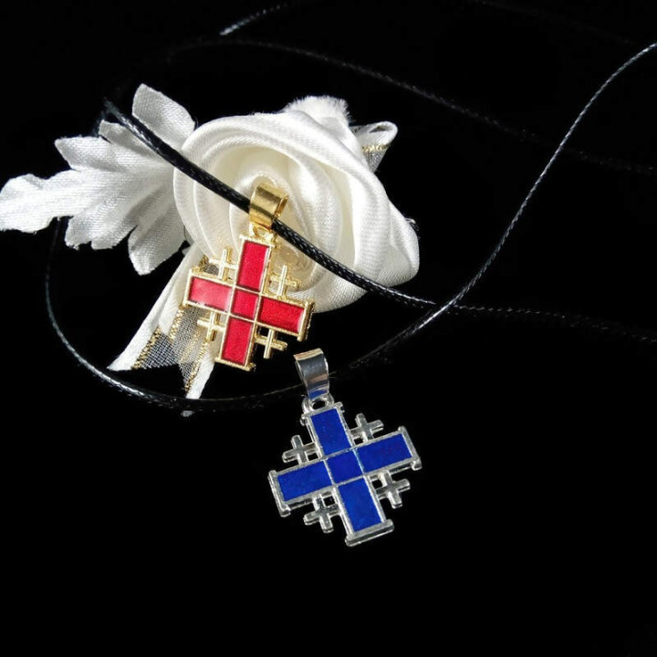 Obiecte bisericesti | Colier cruce metalica Ierusalim | 1804