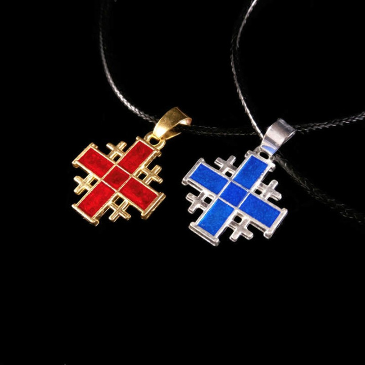 Obiecte bisericesti | Colier cruce metalica Ierusalim | 1804