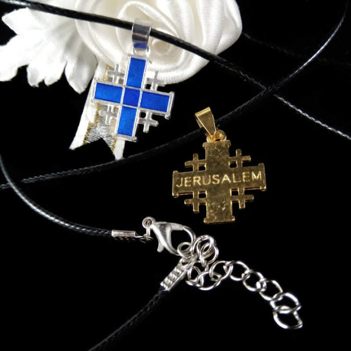Obiecte bisericesti | Colier cruce metalica Ierusalim | 1804