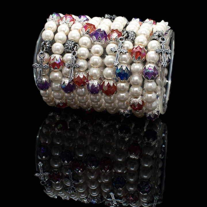 Colportaj Bisericesti.ro | Bratara elastica margele de sticla | 1214