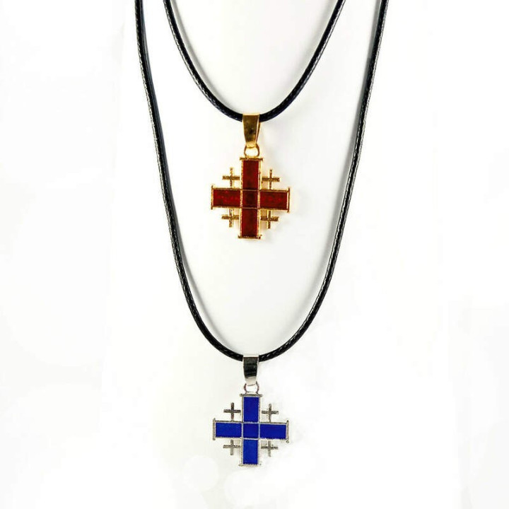 Obiecte bisericesti | Colier cruce metalica Ierusalim | 1804