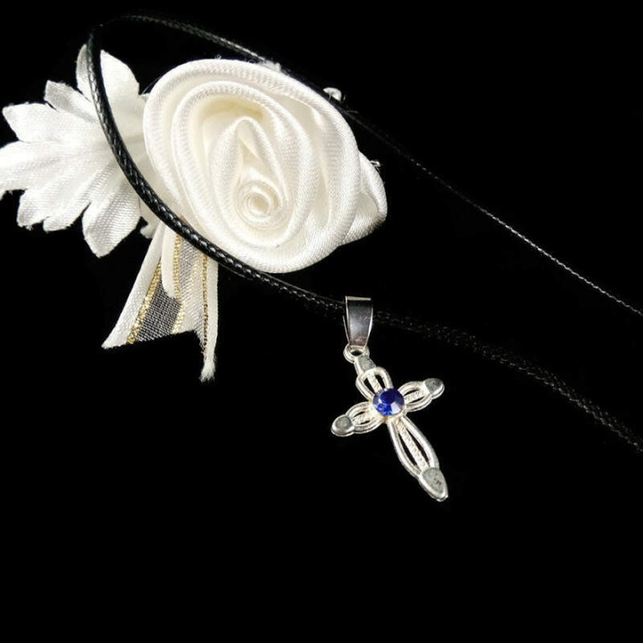 Obiecte bisericesti | Colier cruce metalica filigranata | 1806