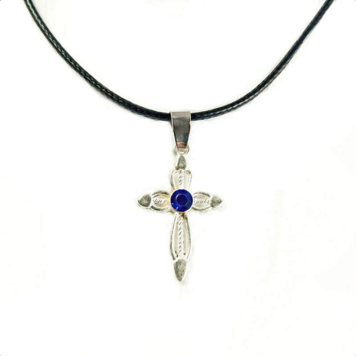 Obiecte bisericesti | Colier cruce metalica filigranata | 1806