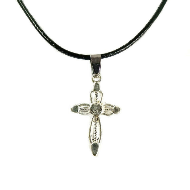 Obiecte bisericesti | Colier cruce metalica filigranata | 1806