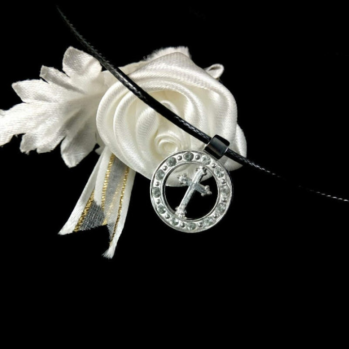 Obiecte bisericesti | Colier medalion rotund metalic  | 1808