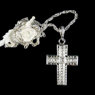 Obiecte bisericesti | Colier cruce metalica filigranata | 1823