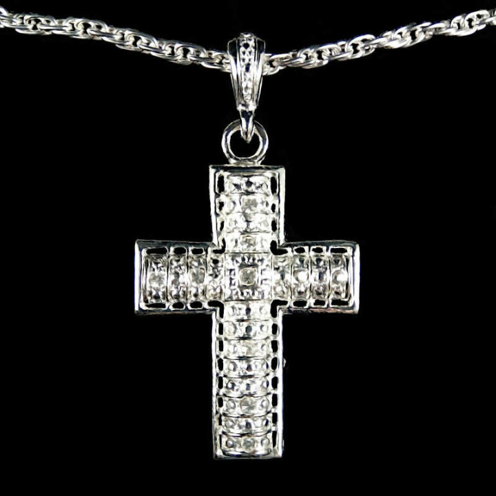 Obiecte bisericesti | Colier cruce metalica filigranata | 1823