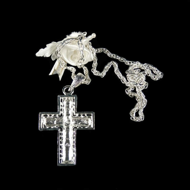 Obiecte bisericesti | Colier cruce metalica filigranata | 1823