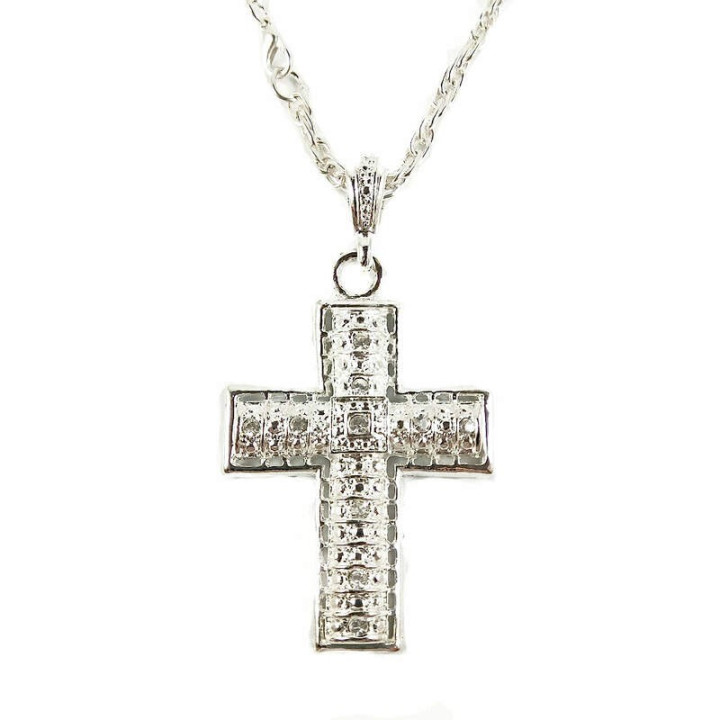 Obiecte bisericesti | Colier cruce metalica filigranata | 1823