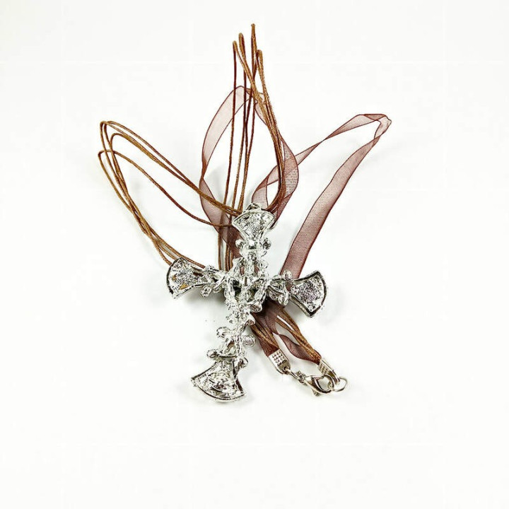 Obiecte bisericesti | Colier cruce metalica filigranata | 1824