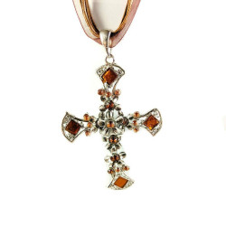 Obiecte bisericesti | Colier cruce metalica filigranata | 1824