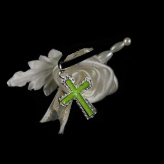 Obiecte bisericesti | Colier cruce metalica lacuita partial | 1831