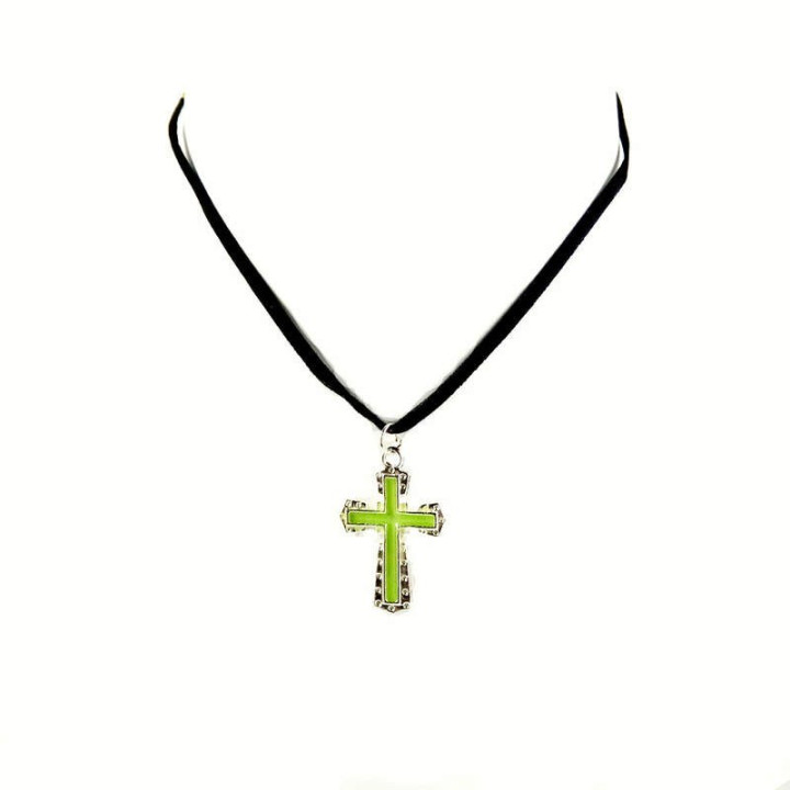 Obiecte bisericesti | Colier cruce metalica lacuita partial | 1831