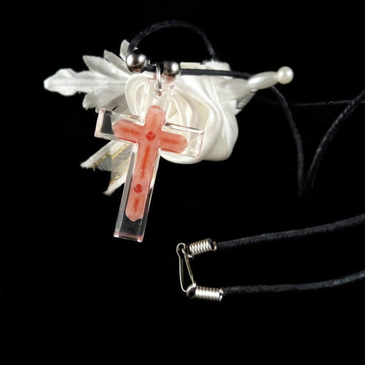 Obiecte bisericesti | Colier cruce din plastic transparent | 1832