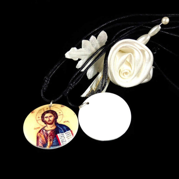 Obiecte bisericesti | Colier medalion rotund din plastic | 1844