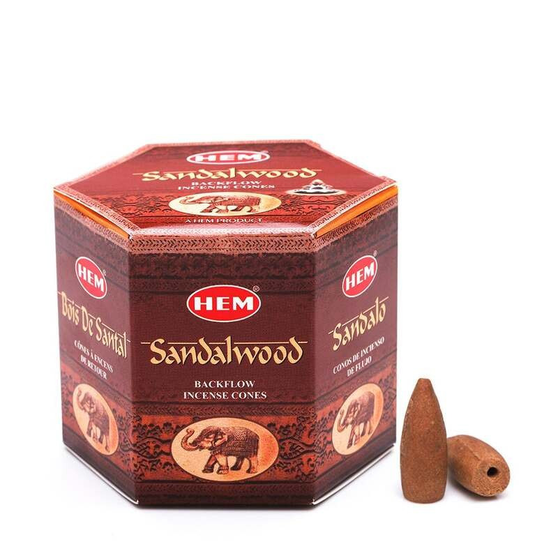 Conuri parfumate Hem Sandalwood Backflow Cone Hem cutie 40 conuri| Conuri back flow Hem India