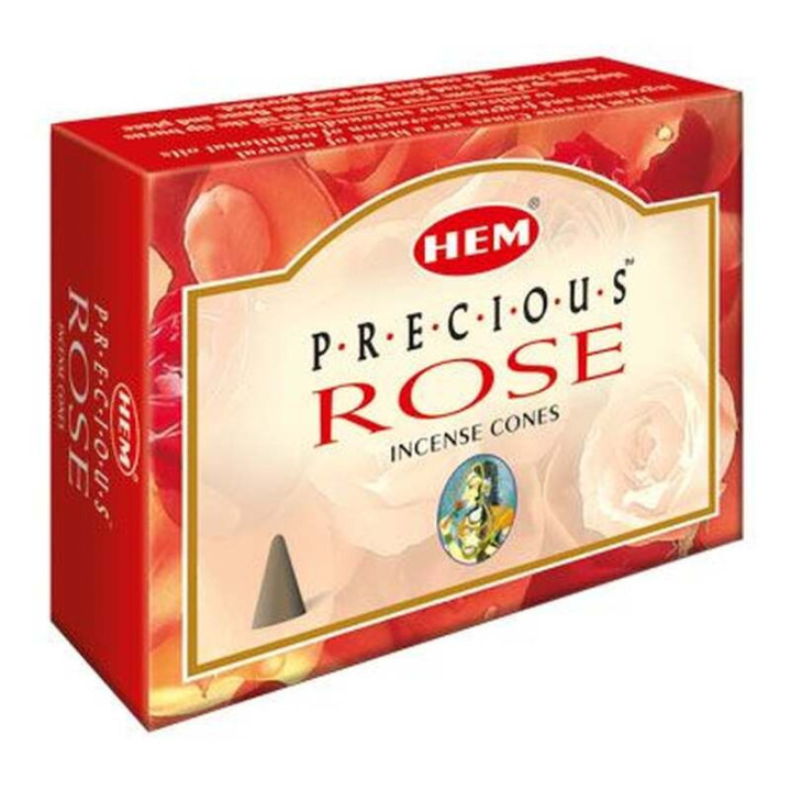Conuri parfumate Hem Precious Rose Perfumed Incense Cone Hem cutie 10 conuri| Conuri simple Hem India